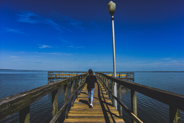 Naklejka premium Pier in the lake 
