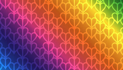 Obraz premium Heart shape rainbow color pattern texture background