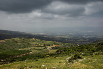 Fototapeta na wymiar North Israel in cloudy weather near the Nimrod fortress