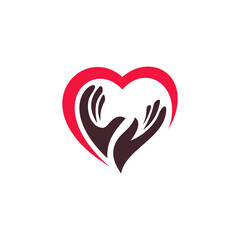 Caring hand logo template ready for use