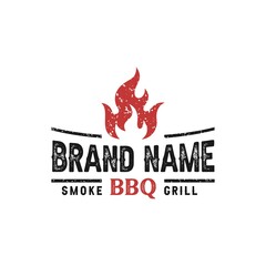 Smoke and grill logo design