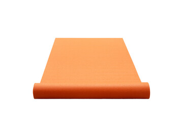one roll up the orange yoga mat  for fitness and pilates