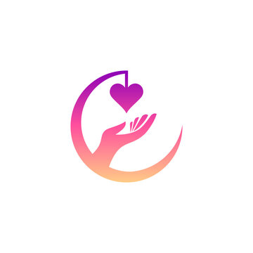 Moon hand care logo design template ready for use