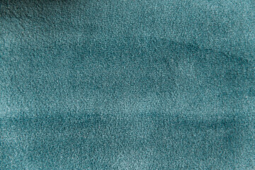 Blue colour velour textile sample. Fabric texture background