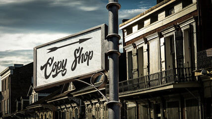 Obraz premium Street Sign to Copy Shop