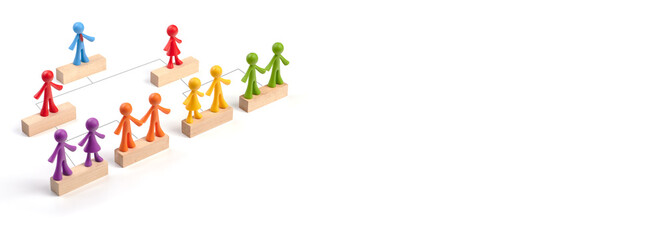 . toy people depict corporation business structures. Human resources. The system for creating a...