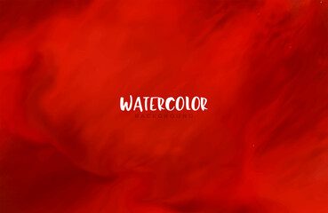 Red abstract watercolor paper background texture, vector illustration