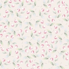 Forest and garden berries seamless pattern