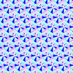 Vector. Modern abstract seamless hexagon pattern.  Kaleidoscope color palette. 