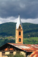 VECCHIO CAMPANILE A BORMIO, OLD BELL TOWER IN BORMIO 