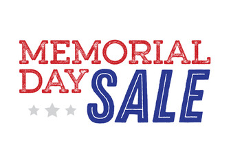 Memorial Day Sale Sign, Happy Memorial Day Sale, Sale Text, Fourth of July Sale, Discount Banner, Star Background, Vector Background