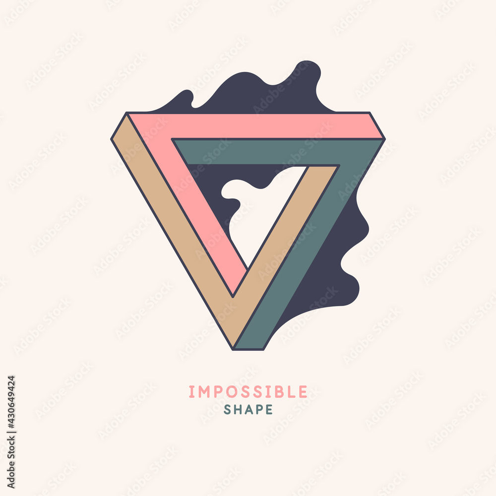 Aufkleber impossible geometric shape. the penrose triangle. isolated 3d shape. a graphic element for your desi