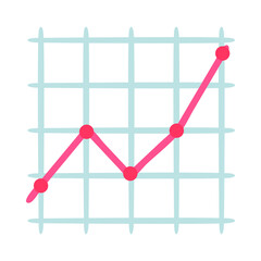 Statistics Sign Emoji Icon Illustration. Diagram Vector Symbol Emoticon Design Clip Art Sign Comic Style.