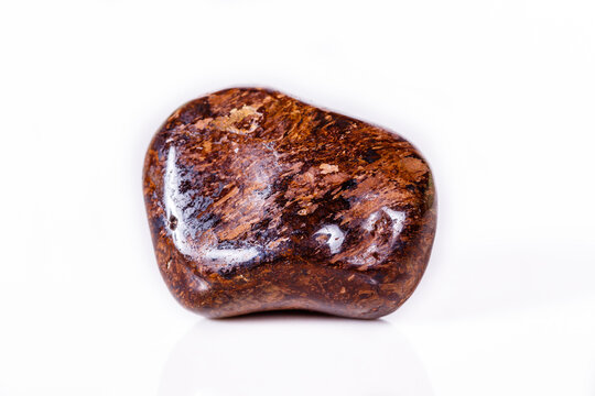 Macro mineral stone Bronze on white background