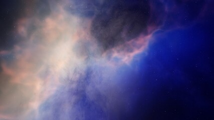 Fototapeta premium nebula gas cloud in deep outer space, colorful space background with stars, 3d render