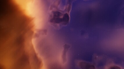 nebula gas cloud in deep outer space, colorful space background with stars, 3d render