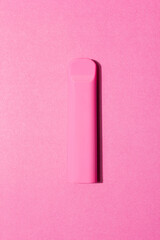 Colorful disposable electronic cigarette pod on a blue background. alternative to modern smoking,...