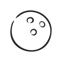 Fototapeta premium Bowling skittles and ball sketch vector illustration