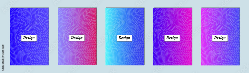 Poster set of modern abstract backgrounds with gradient linear waves. simply geometric template for design
