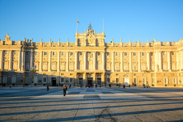 Obraz premium Madrid, Spain - October 25, 2020: View of Royal Palace of Madrid