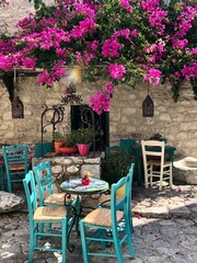 romantic greek restaurant in village Areopoli Peloponnes