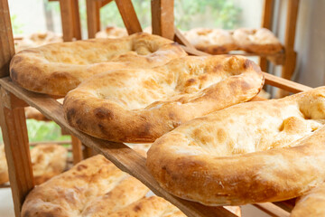 Traditional georgian breads. Cooking bread. Bakery