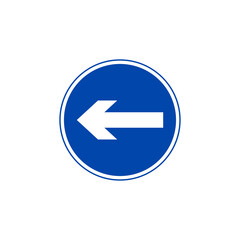 Compulsory turn left traffic signs