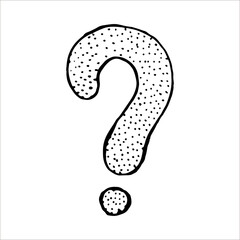 Question mark. Hand drawn illustration isolated on white background