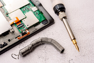 Electronic product warranties do not cover botched repairs made with tin soldering irons.