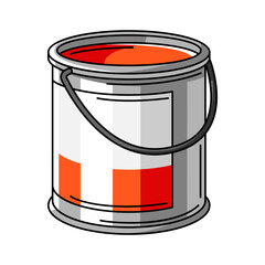 Illustration of paint can. Material for construction industry.