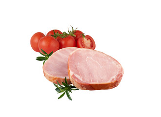 raw pork chops isolated​ on​ white​