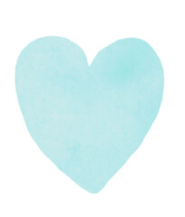 Cute blue Little heart on a white Background. Baby Shower Illustration. Lovely Pastel Color