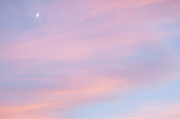 Dreamy Sunset with Moon