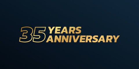Fototapeta na wymiar 35 year anniversary logo design. 35th birthday celebration icon or badge. Vector illustration.