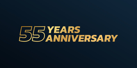 Fototapeta premium 55 year anniversary logo design. 55th birthday celebration icon or badge. Vector illustration.
