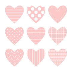 pink heart on white background. vector.