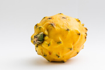 yellow pitahaya on white background