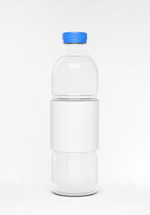 3d render of water bottle on white background for product display