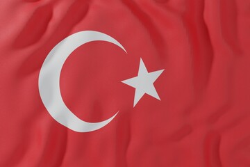 Turkey flag background. 3D rendering.