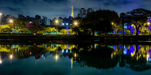 Visão Panorâmica Noturna da Cidade de São Paulo