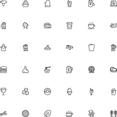 icon vector icon set such as: capsule, editable, condiment, fastfood, power, accessory, kitchenware, oil, juicy, warm, appliance, liquor, holder, cock, charcoal, straw, vitamins, worker, extra