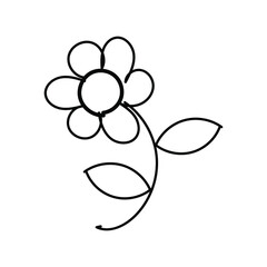 Flower Line Icons vector design black. Hand-drawn flower. Simple vector icon. Cartoon flower line icon. Drawing flower, vector sketch.