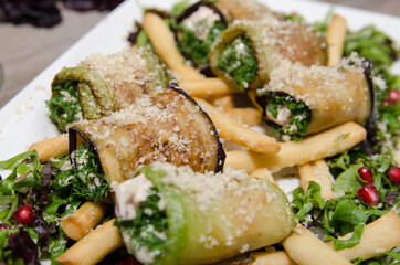 stuffed zucchini close up 