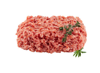 Fresh pork with split line isolated on white background with clipping path