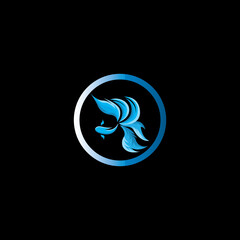 guppy fish icon vector logo free - obrazy, fototapety, plakaty