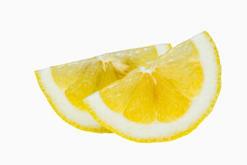 yellow lemons photographed macro shooting on a white background