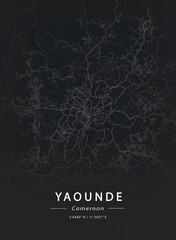 Map of Yaounde, Cameroon