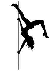 Acrobatic pole dancing girl 