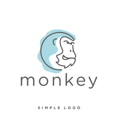 Monkey vector icon logo illustration