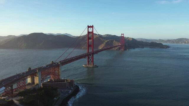 Golden Gate Bridge San Francisco California Drone Aerial View